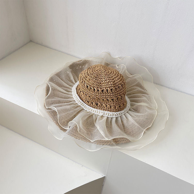 Lace Large Brim Straw Hat Female Summer Seaside Vacation Beach Cap