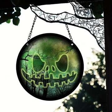 Semnul fantome de Halloween fericit Suncatcher