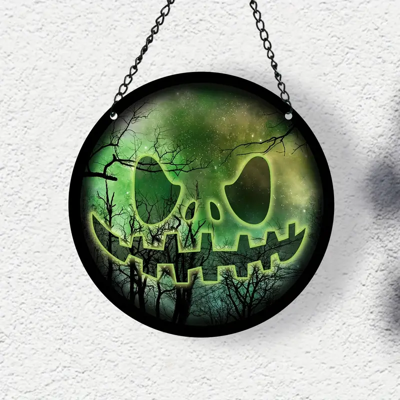 Semnul fantome de Halloween fericit Suncatcher