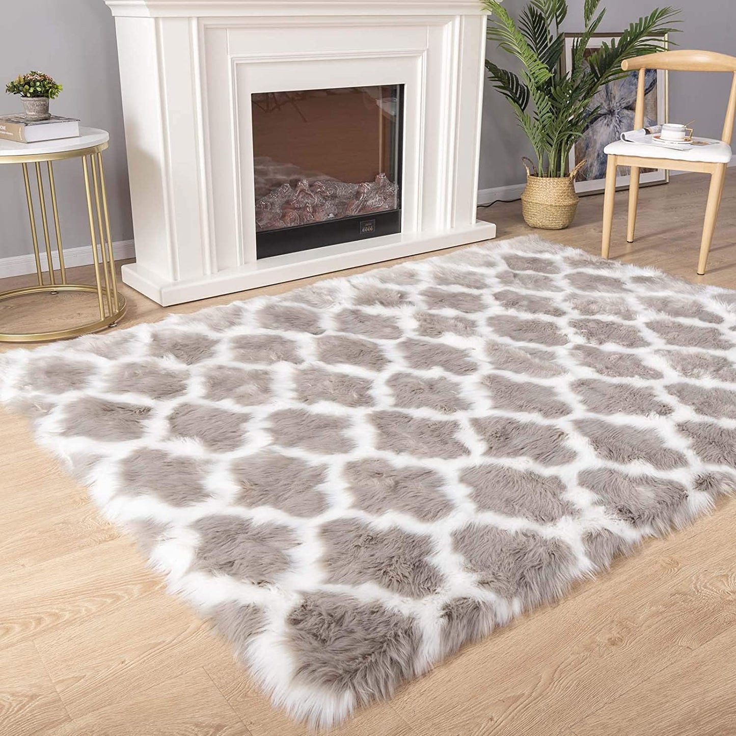 Shaggy Soft Faux Sheepskin Fur Area Rugs Floor Mat