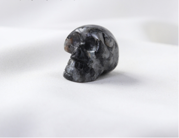 Piatra de vindecare Reiki Craniu din Cristal Larvikite sculptata manual pentru Bar, Decorare a casei
