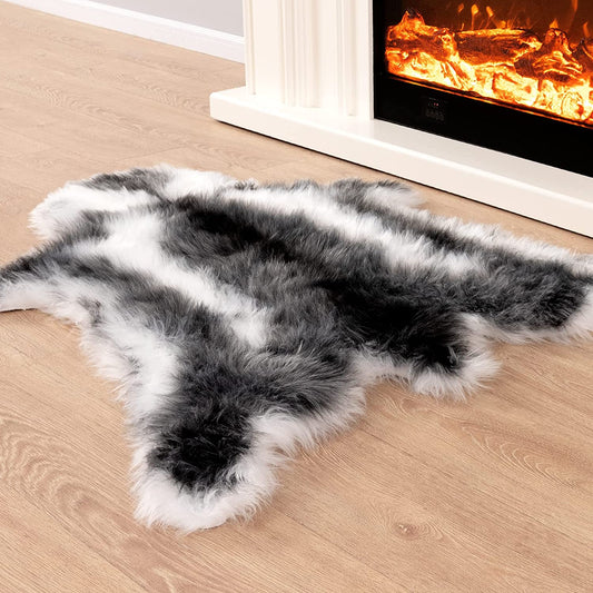 Soft Fur Rugs Fake Reindeer Hide Area Rug Fluffy Faux Fur Carpet