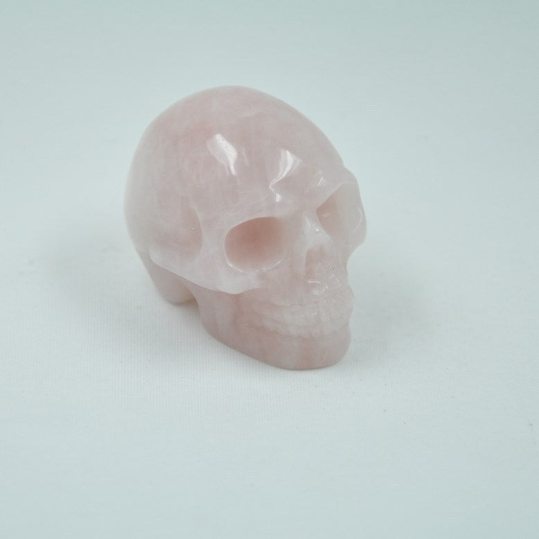 Hand Carved Rose Quartz Crystal Skull for Home Decoration