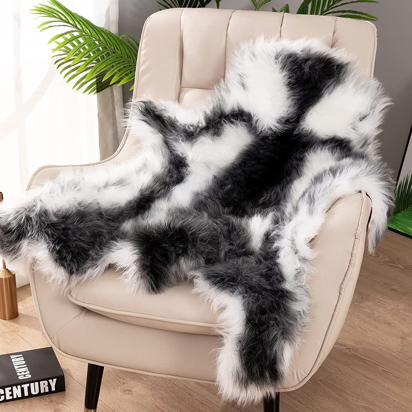 Soft Fur Rugs Fake Reindeer Hide Area Rug Fluffy Faux Fur Carpet