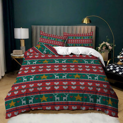 Christmas Elements Style Duvet Cover Pillowcase Set
