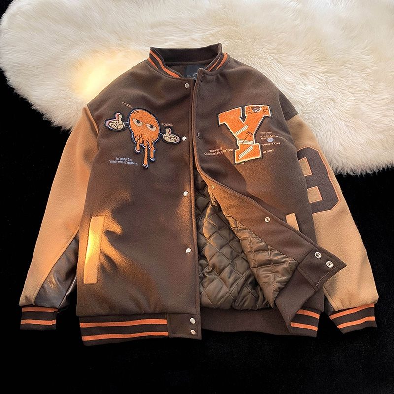 Varsity Jacket Vintage Graphic Baseball Jacket Unisex Coats Streetwear