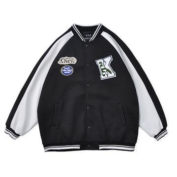 Jachetă Varsity Jachetă de baseball cu grafică vintage Paltoane unisex Îmbrăcăminte de stradă