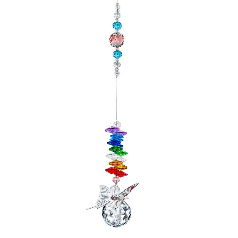 Butterfly Crystal Ball Prism Rainbow Maker Hanging Suncatcher Home Decoration