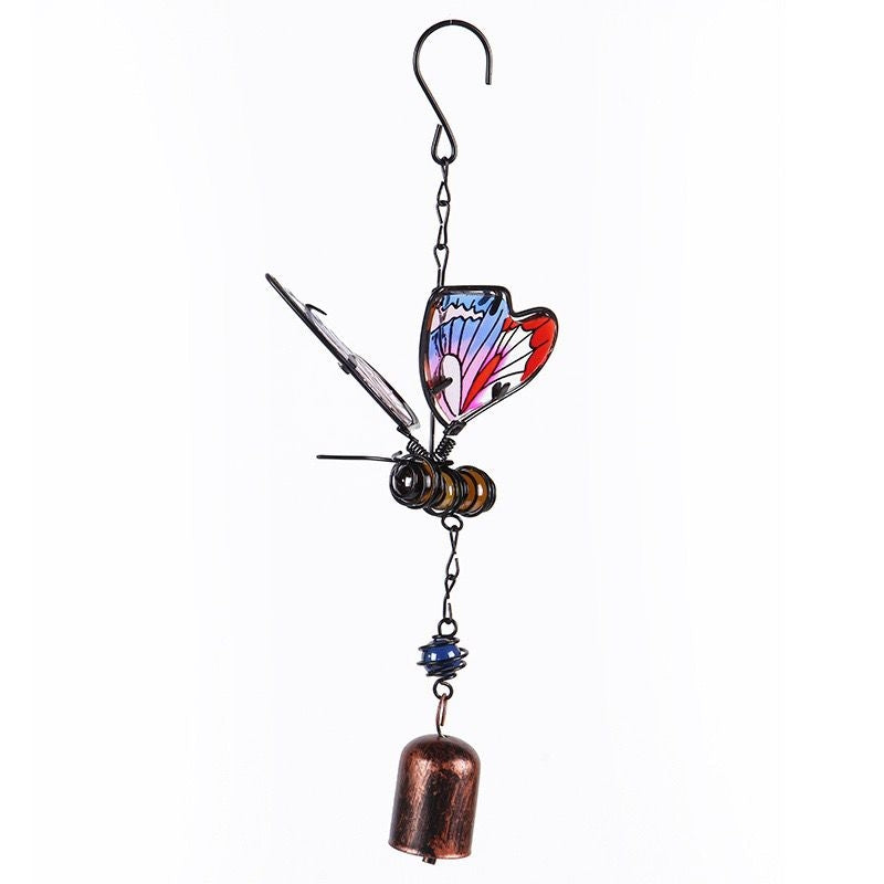 Stained Glass Butterfly Wind Chimes Metal Bells Charm