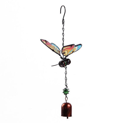 Stained Glass Butterfly Wind Chimes Metal Bells Charm
