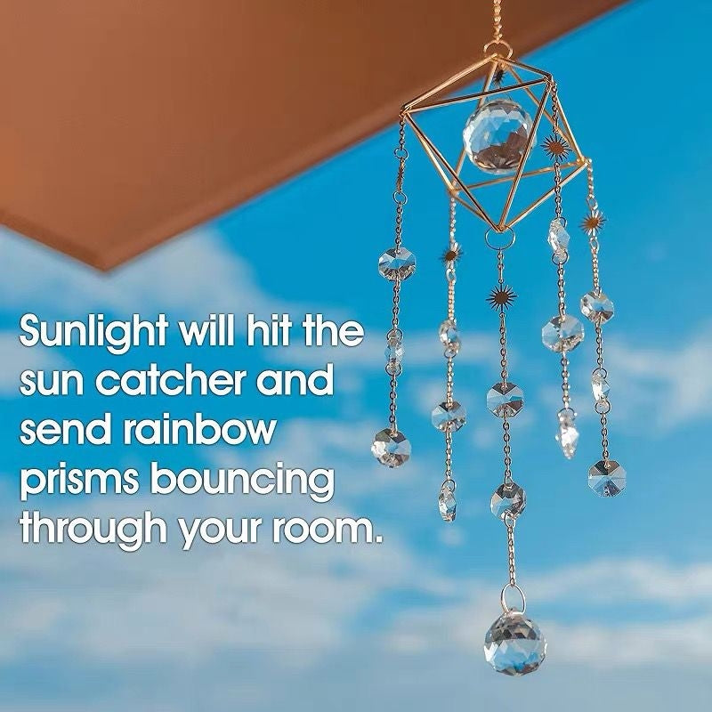 Suncatcher de cristal agățat Wind Chime Style Garden Rainbowmaker