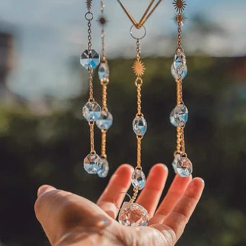 Suncatcher de cristal agățat Wind Chime Style Garden Rainbowmaker