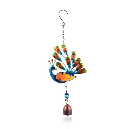 Creative Painted Peacock Iron Wind Chimes Hanging Decoration