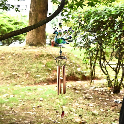 Creative Painted Peacock Iron Wind Chimes Hanging Decoration