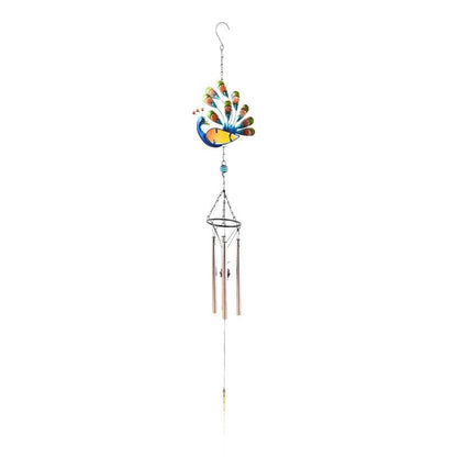 Creative Painted Peacock Iron Wind Chimes Hanging Decoration
