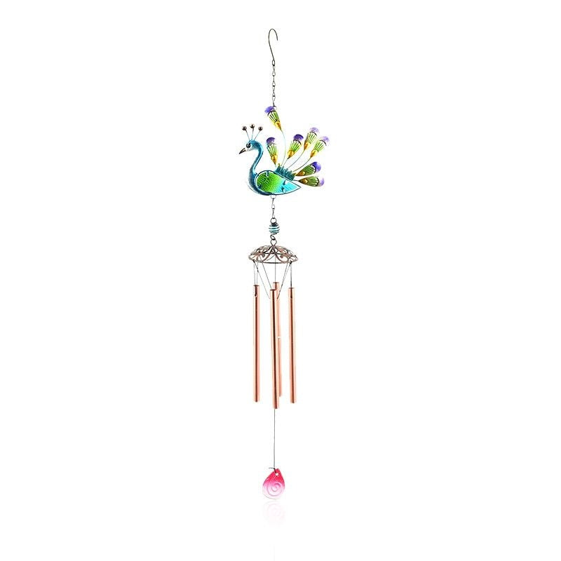 Creative Painted Peacock Iron Wind Chimes Hanging Decoration