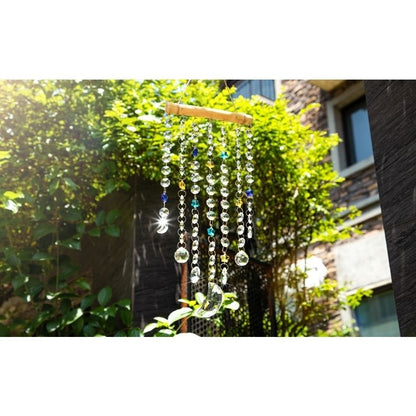 Crystal Moon Star Prism Suncatcher Rainbow Maker Pendant Hanging Decoration