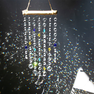 Crystal Moon Star Prism Suncatcher Rainbow Maker Pendant suspendat Decor