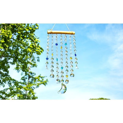 Crystal Moon Star Prism Suncatcher Rainbow Maker Pendant Hanging Decoration
