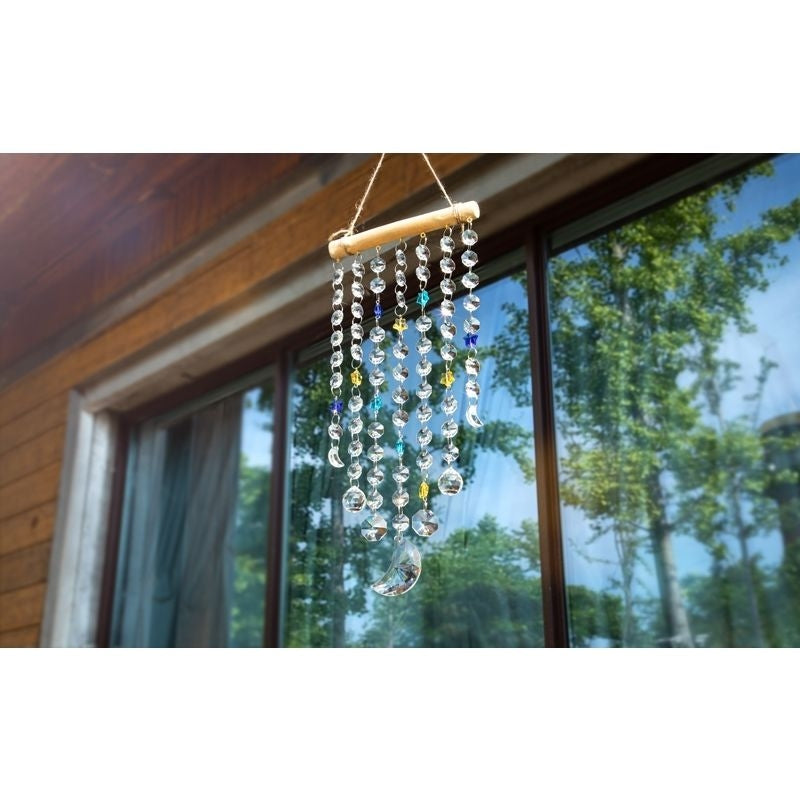 Crystal Moon Star Prism Suncatcher Rainbow Maker Pendant Hanging Decoration