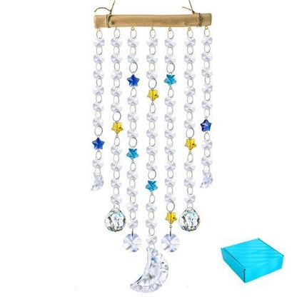 Crystal Moon Star Prism Suncatcher Rainbow Maker Pendant Hanging Decoration