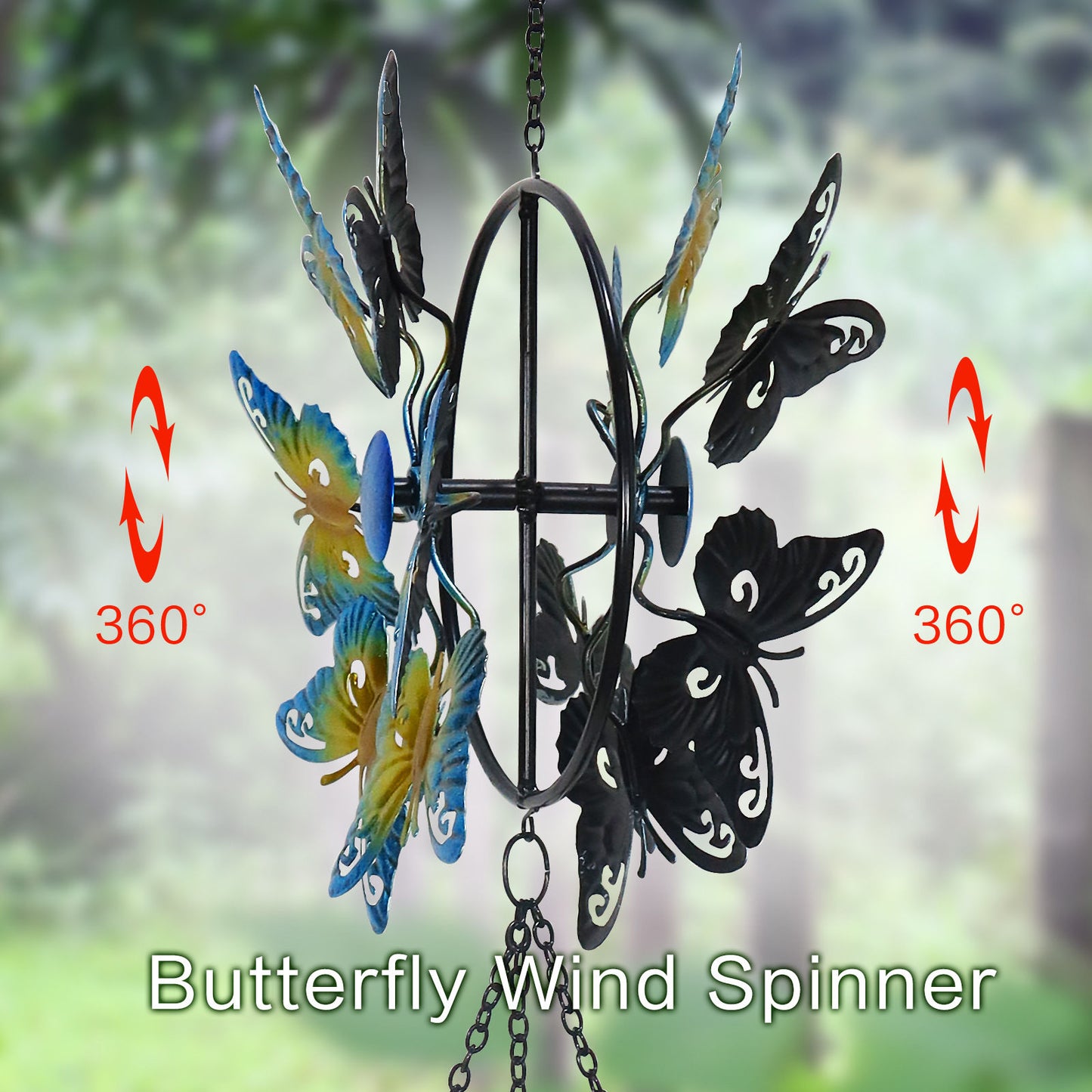 Solar Light Butterfly Wind Chime Garden Decoration Pendant