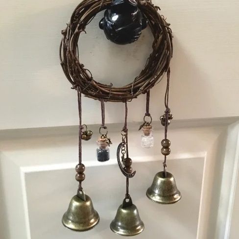 Vrăjitoare Binecuvântare Cristal Rattan Clopoțel de vânt Home Decor protecție Ușă Buton Pandantiv