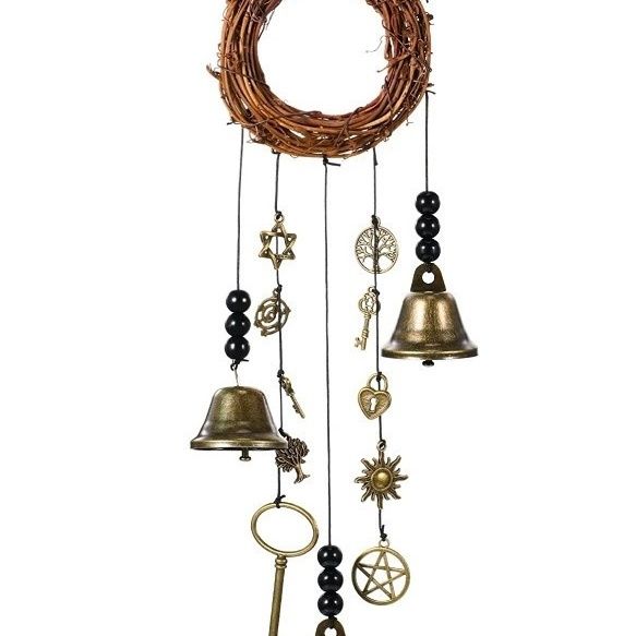 Witch Blessing Crystal Rattan Wind Chime Home Decor Protection Door Knob Pendant