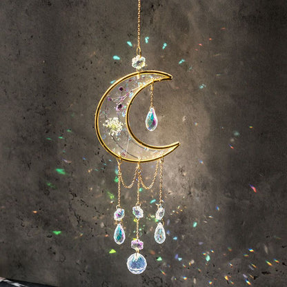 Garden Crystal Moon Dream Catcher Suncatcher Ornament
