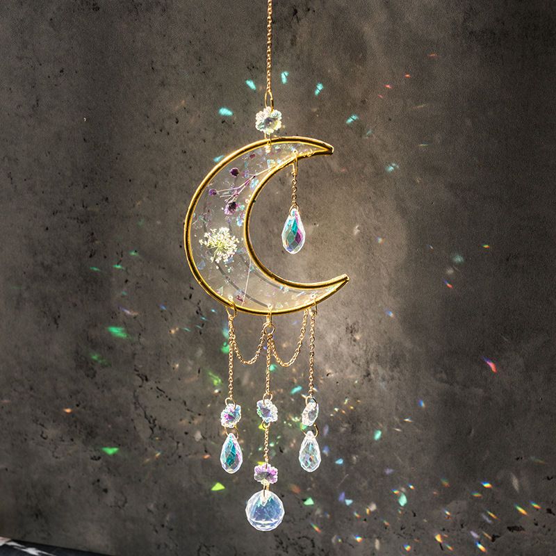 Garden Crystal Moon Dream Catcher Ornament Suncatcher