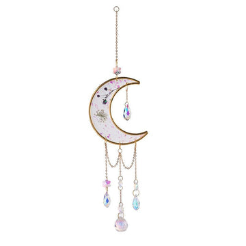 Garden Crystal Moon Dream Catcher Ornament Suncatcher