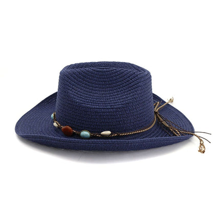 Western Cowboy Straw Hat Women's Outdoor Seaside Beach Sunshade Hat