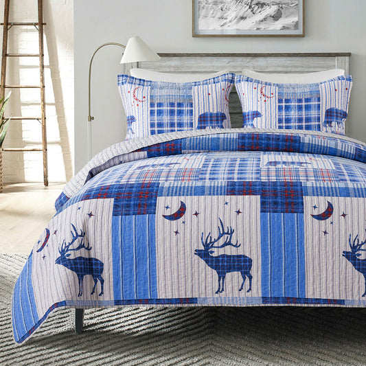 Advanced Quilt Bohemian Bear Pattern Bedspread Quilt Set