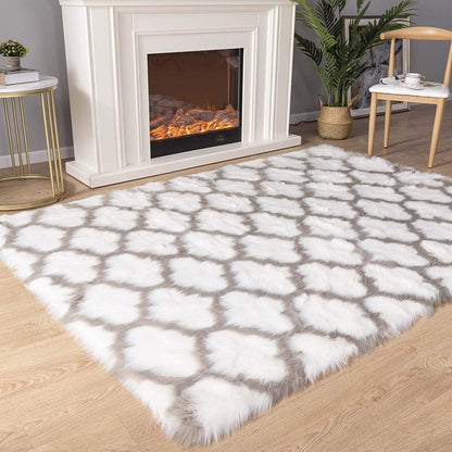Shaggy Soft Faux Sheepskin Fur Area Rugs Floor Mat