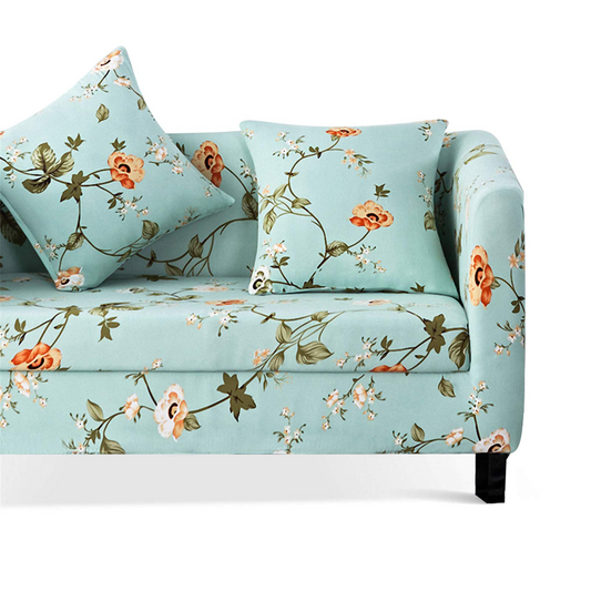 Printed Couch Covers Sofa Slipcovers with 2 Pillowcases, Soft Green Grass