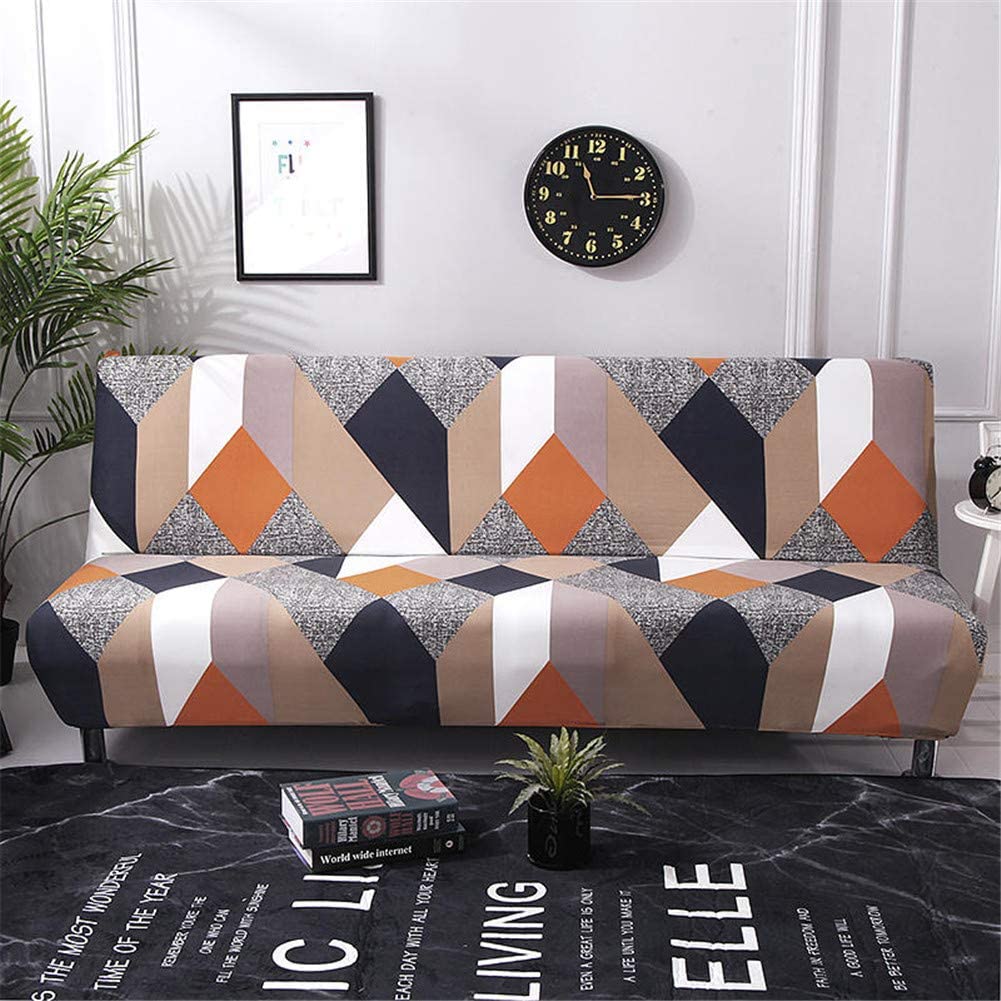 Geometric Pattern Sofa Slipcover Stretch Arm Chair Large Sofa Slipcover with 2 Pillow Cover Leather Furniture Protector for 3-Seat Sofa
