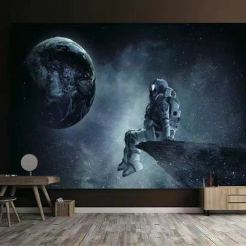 Astronaut Tapiserie Trippy Galaxy Psihedelic Space Pilot Hanger-(78x59Inch)