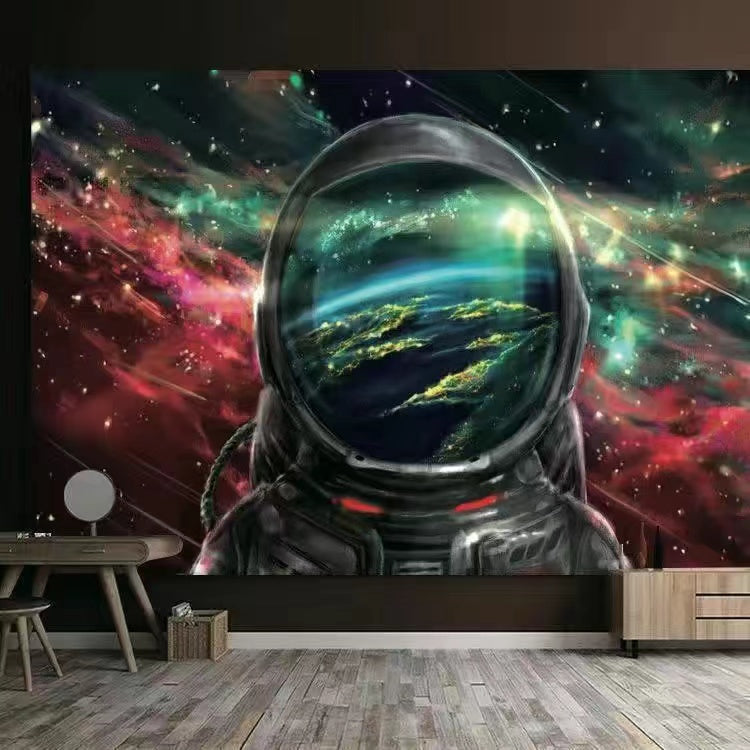 Astronaut Tapestry Trippy Galaxy Psychedelic Space Pilot Wall Hanging-(78x59Inch)