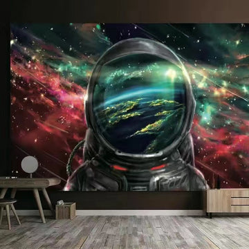 Astronaut Tapiserie Trippy Galaxy Psihedelic Space Pilot Agatator-(78x59Inch)