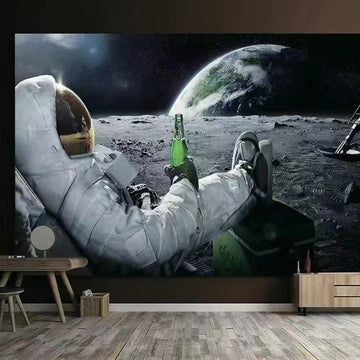 Astronaut Tapiserie Univers Spațiu cosmic Planet Tapiserie Tapiserie amuzantă Boho Hippie Tapiserie（78x59Inch）