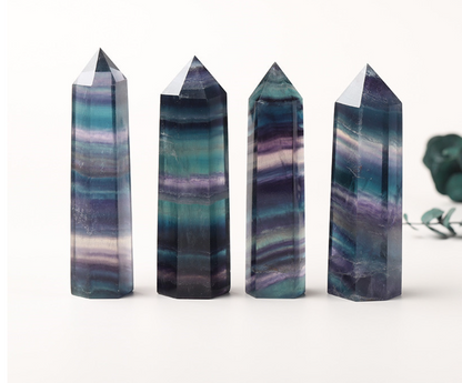 Natural Colorful Fluorite Crystal Pillar Ornament for Home Decoration