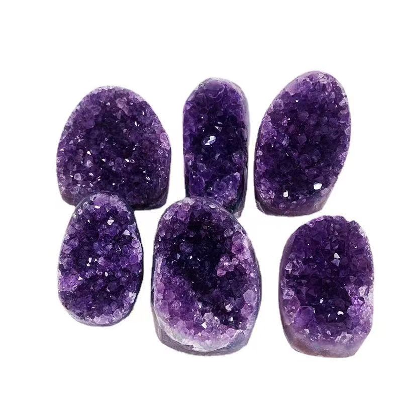 Natural Amethyst Cluster Ornament for Healing Reiki Home Decoration