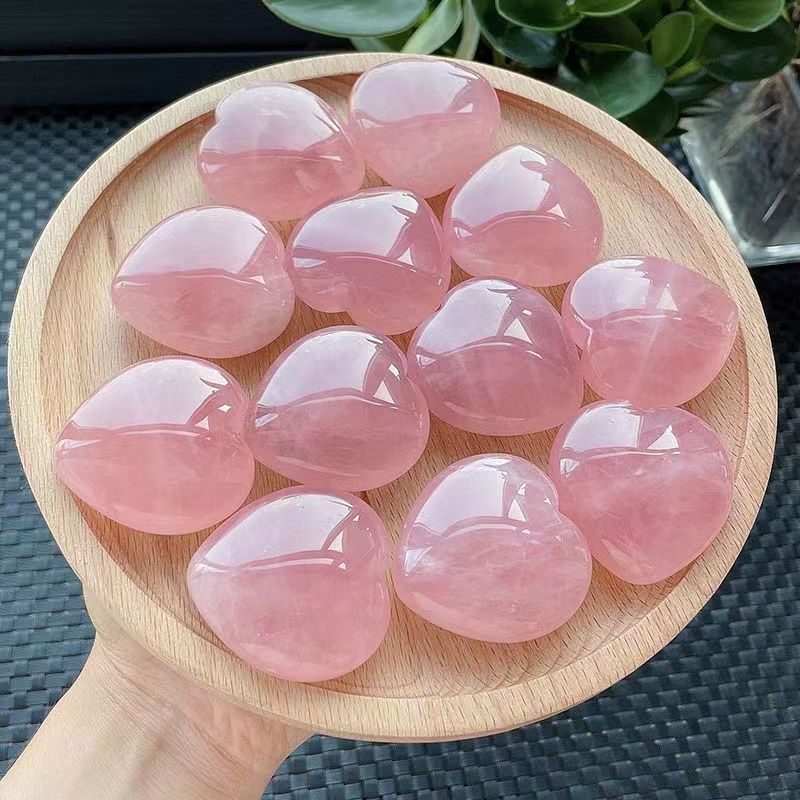 Healing Crystal Natural Rose Quartz Heart Love Sculpted Reiki Balance