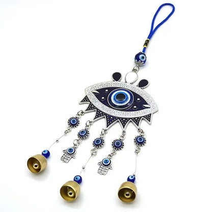 Blue Evil Eye Sun Moon Wind Chimes Amulet, Evil Eye Pendant Decoration Ornamen