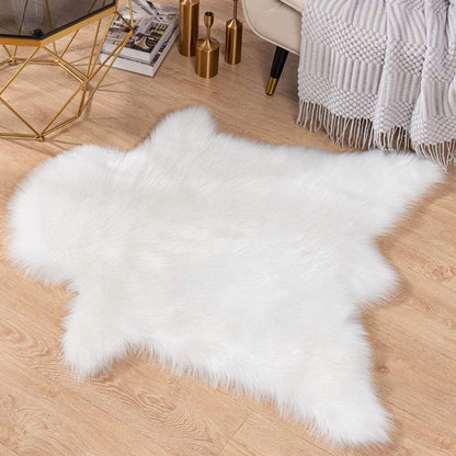 Soft Fur Rugs Fake Reindeer Hide Area Rug Fluffy Faux Fur Carpet