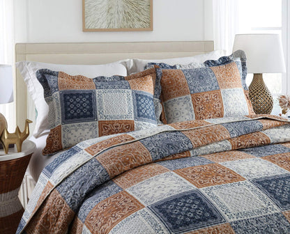 Microfiber Quilt Sets with Shams Oversized Bedding Bedspread Coverlet Set, Queen/King Size
