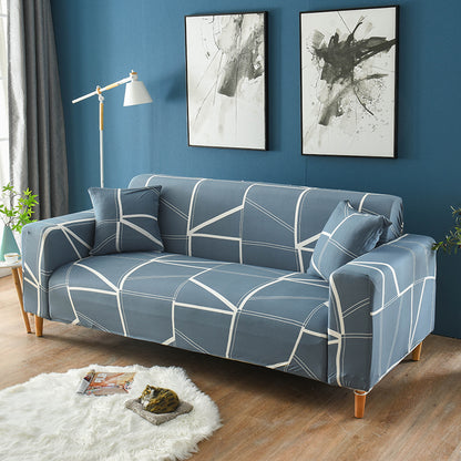 Printed Couch Covers Sofa Slipcovers, Elastic Universal Furniture Protector with 2 Pillowcases