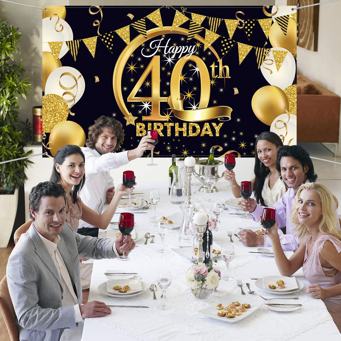 40th Birthday Party Decoration - 72.8 x 43.3 Inch