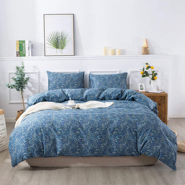 Husă de pilotă din bumbac, flori de lux, model floral regina, set de husă de pilotă, negru, albastru 