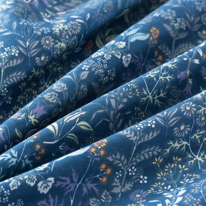 Cotton Luxury Flowers Duvet Cover Queen Floral Pattern Blueblack Duvet Cover Set Garden Style Bedding Comforter Cover Set with Zipper
